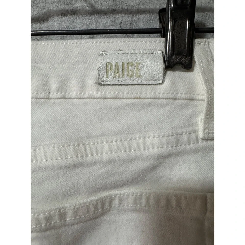 Paige Verdugo Ultra Skinny White Distressed Jeans Women Size 30 Stretch Denim